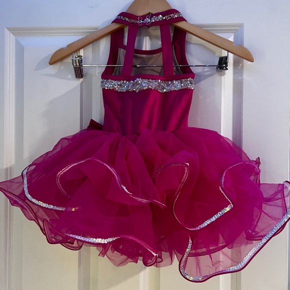 Halter Crystal Bodice Tutu Dance Dress Weissman Showtime ﻿Size SC - Picture 2 of 6